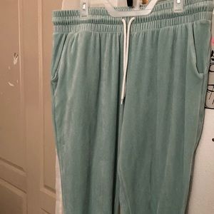 No boundaries teal velvet joggers